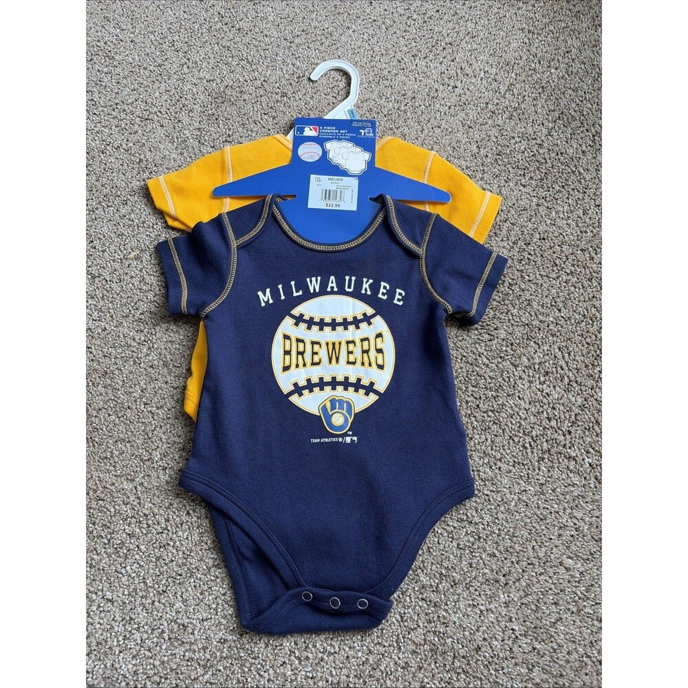 Milwaukee Brewer Infant Boys Set Of 2 Size 12 Months Baby Gifts Sportswear New